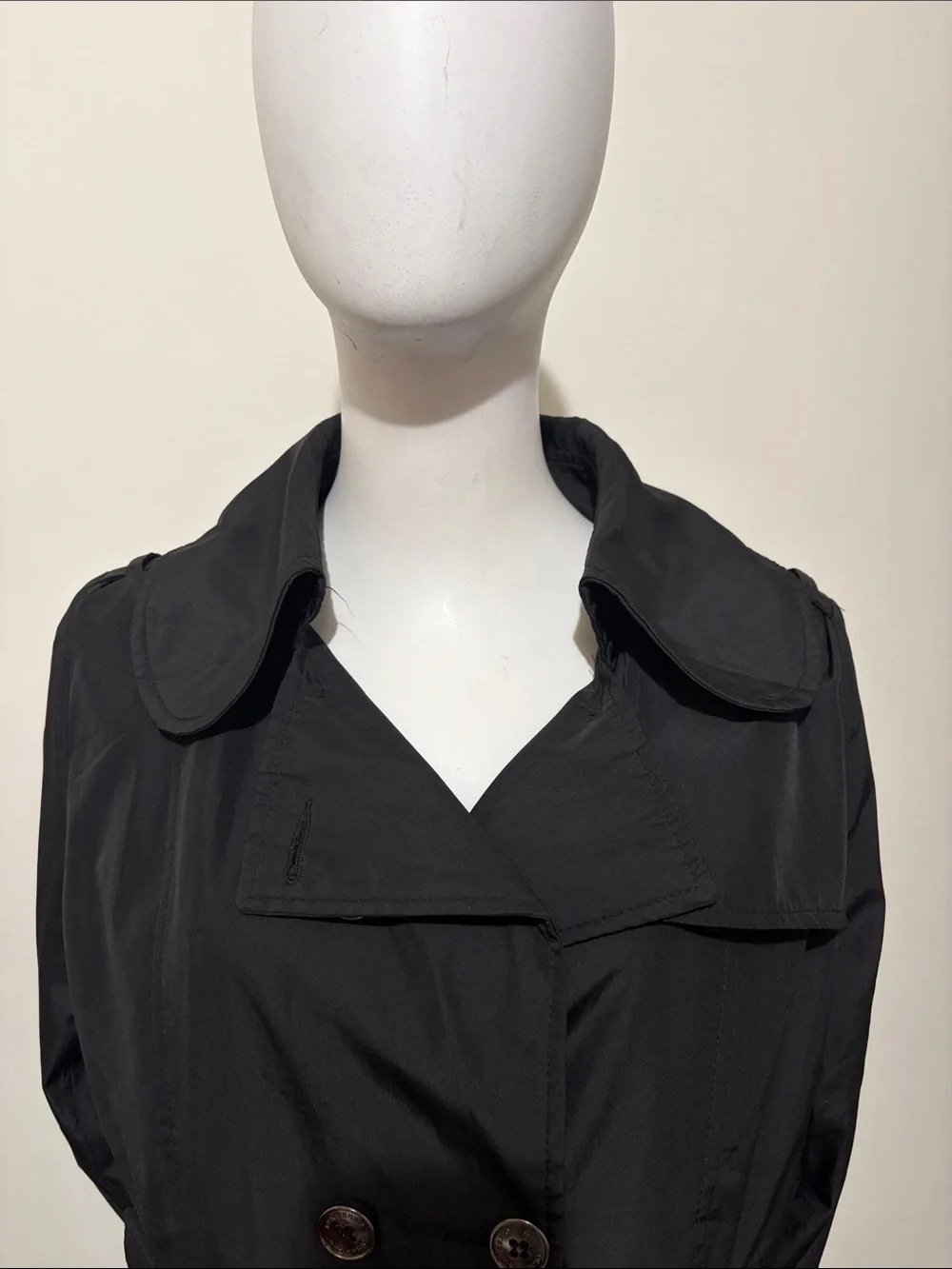 Burberry Black Double-Breasted Trench Coat Jacket Made in England - Picture 2 of 16